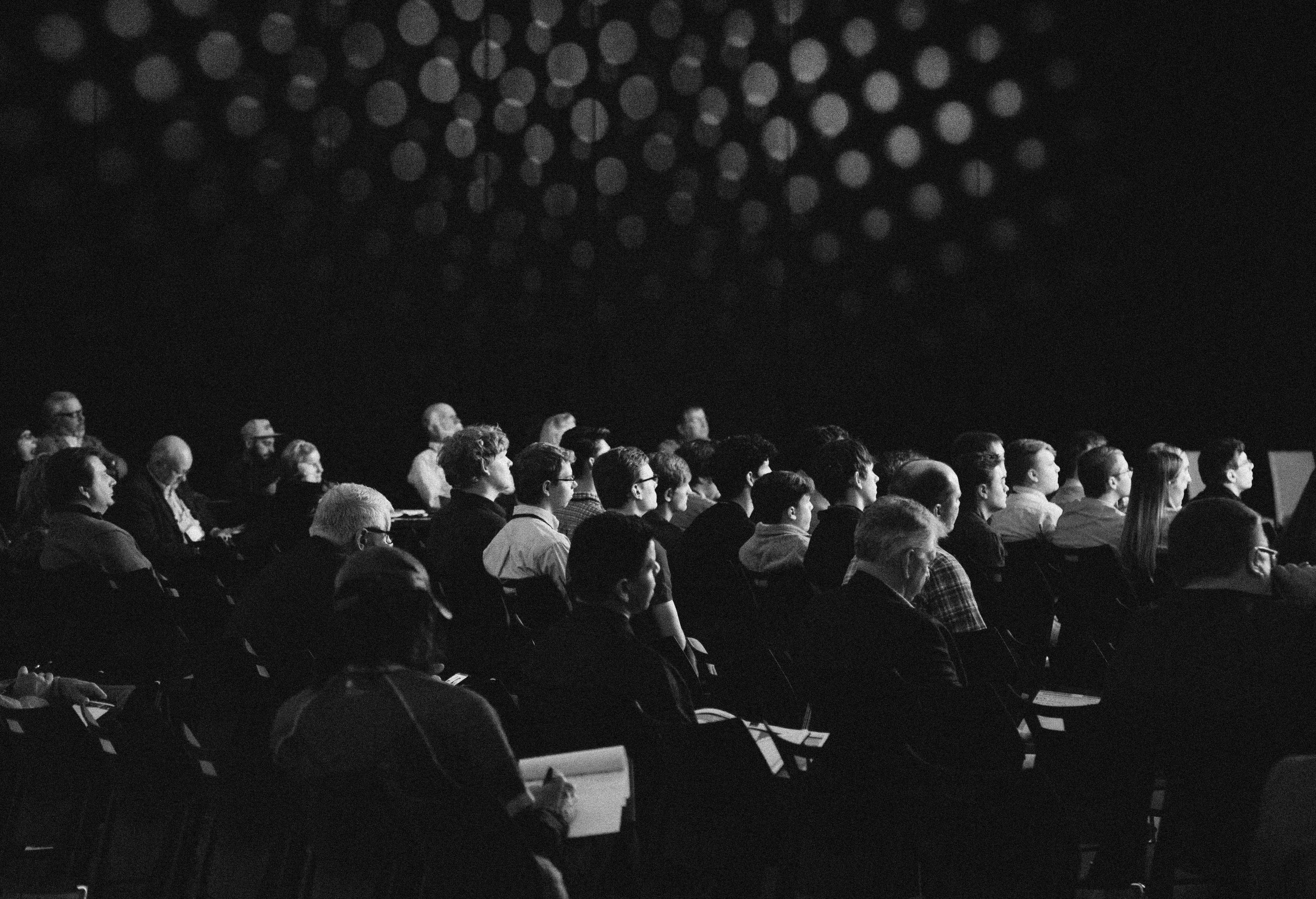 Audience at a Dan Leonardi speaking event
